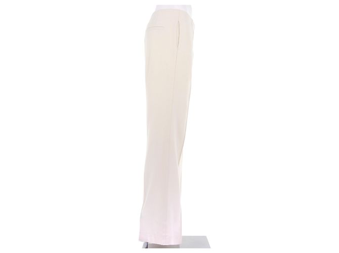 Paul & Joe Calça flare creme em lã Bege - vista 3