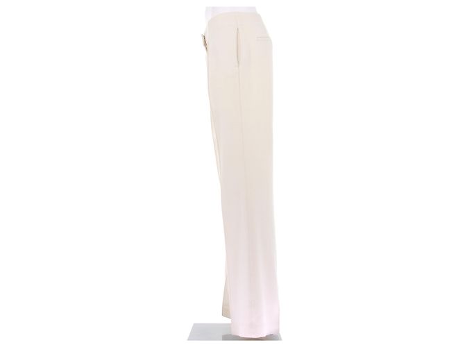 Paul & Joe Calça flare creme em lã Bege - vista 4