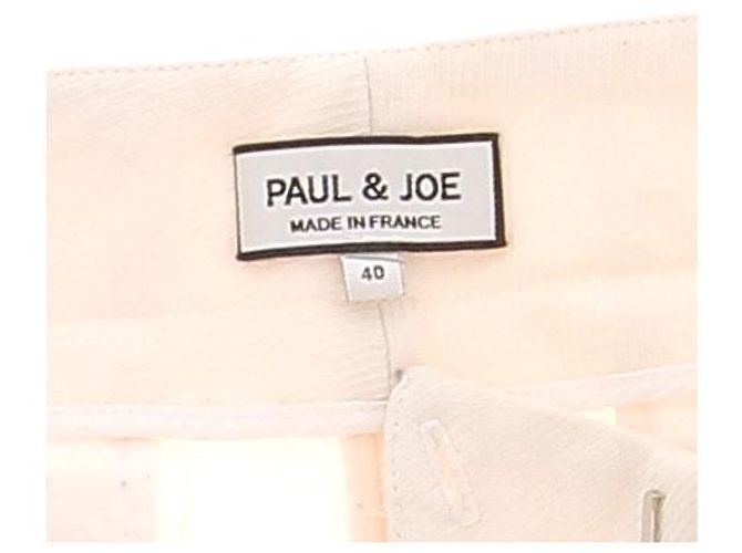 Paul & Joe Calça flare creme em lã Bege - vista 5