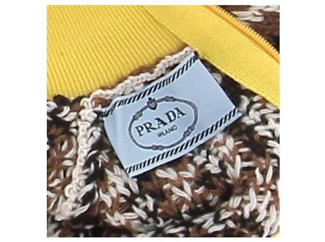 Prada Vintage-Muster Rollkragenpullover in Gelb aus Wolle Braun - Ansicht 5
