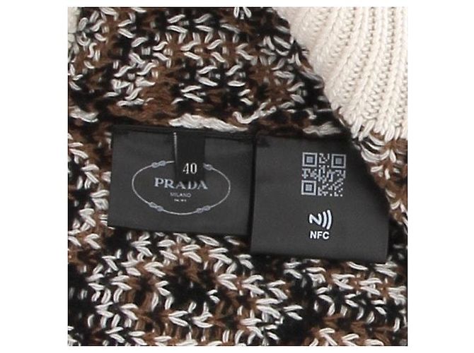 Prada Vintage-Muster Rollkragenpullover in Gelb aus Wolle Braun - Ansicht 6