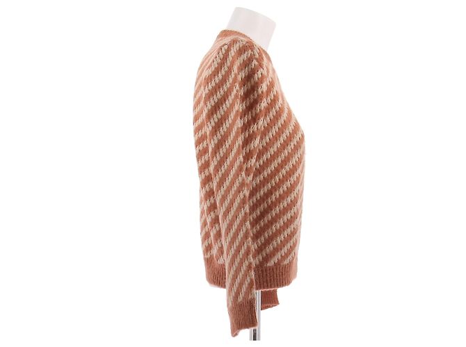 Apc Suéter a rayas naranja con mohair - vista 3