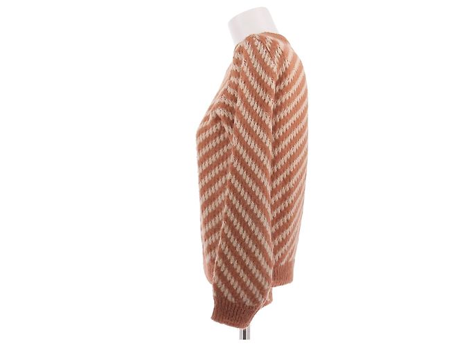 Apc Suéter a rayas naranja con mohair - vista 4