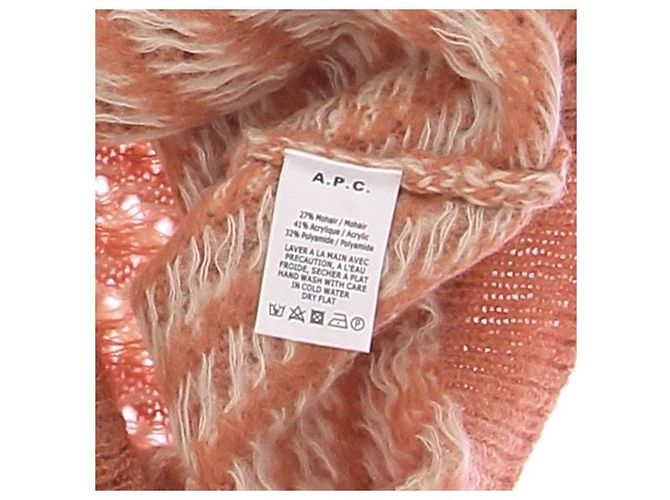 Apc Suéter a rayas naranja con mohair - vista 6