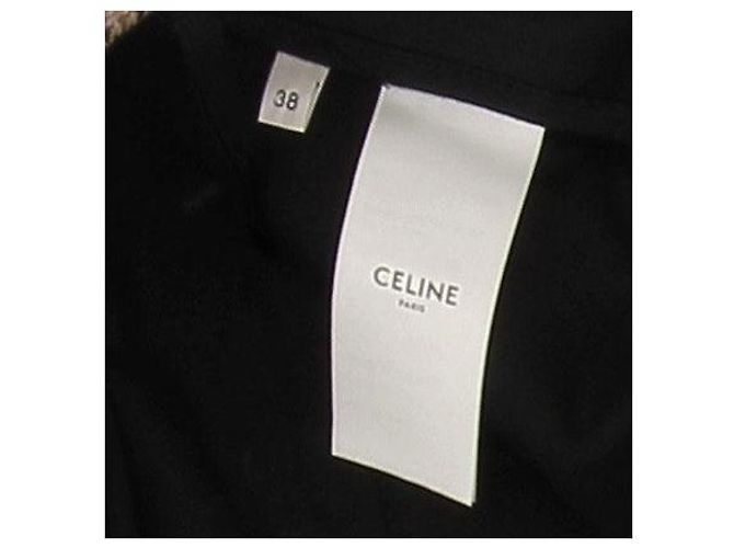 Céline Pantalón de lana marrón con estampado de pata de gallo Castaño - vista 6