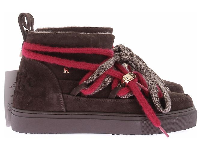 Rouje Stivali "Mont Amour" in suede marrone e rosso - vista 2