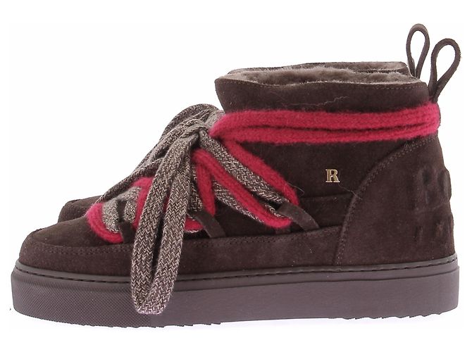 Rouje Stivali "Mont Amour" in suede marrone e rosso - vista 3