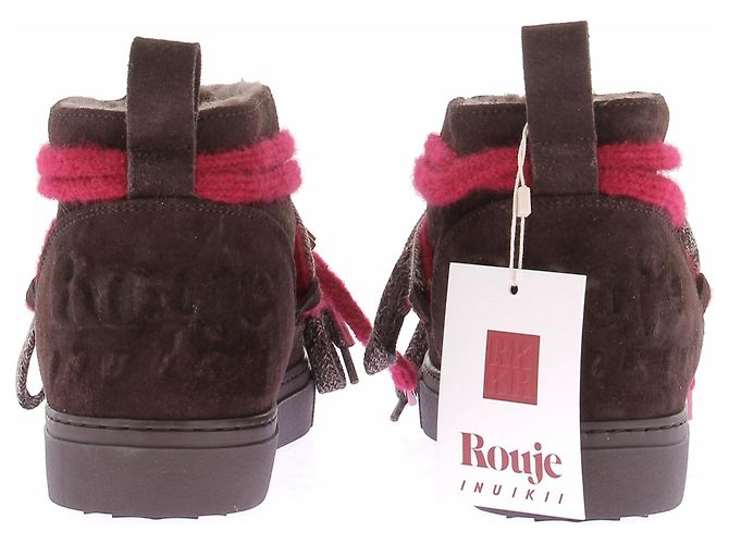Rouje Stivali "Mont Amour" in suede marrone e rosso - vista 5