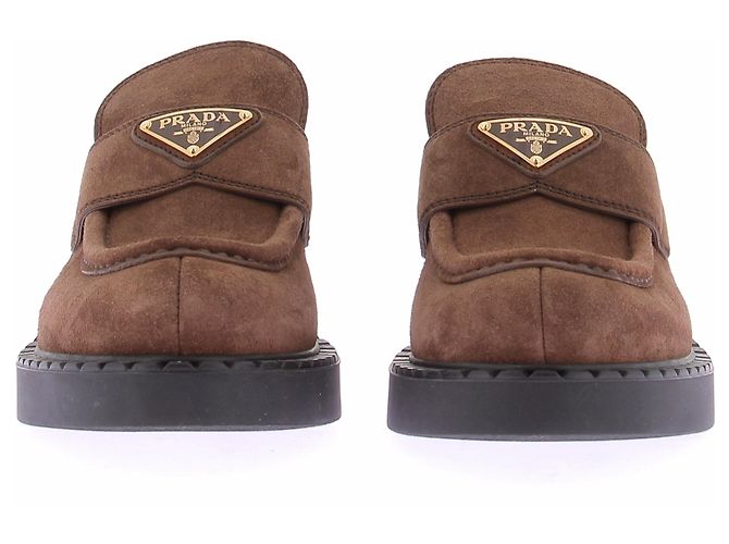 Prada Mocassins en daim marron Brown - view 4