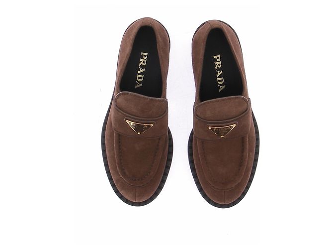 Prada Mocassins en daim marron Brown - view 6