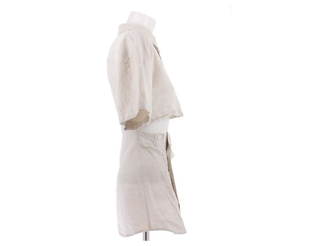 Jacquemus Vestido "L'Année 97" beige de lino y algodón - vista 3