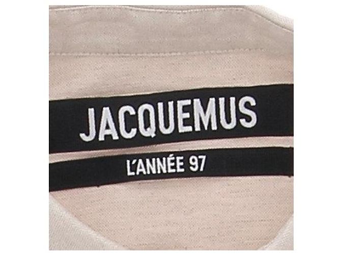 Jacquemus Vestido "L'Année 97" beige de lino y algodón - vista 5