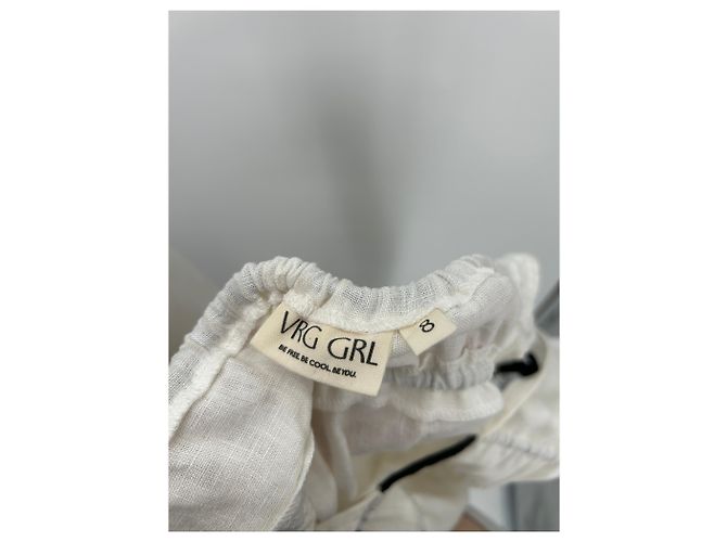 Autre Marque Vestido de lino blanco VRG GRL - vista 5