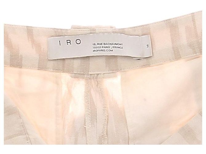 Iro Calça creme de algodão com estampas Bege - vista 5