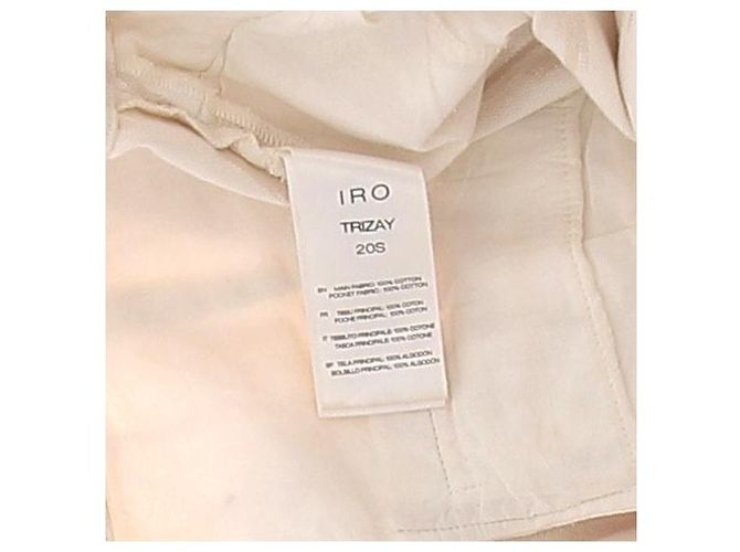 Iro Calça creme de algodão com estampas Bege - vista 6