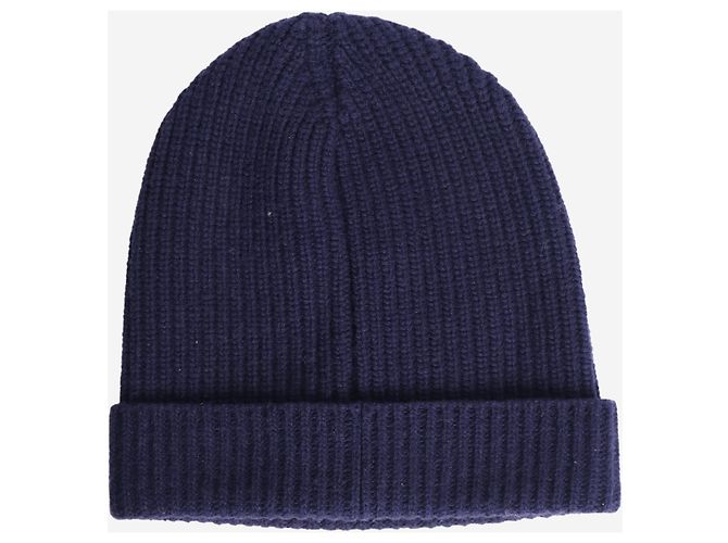 Céline Gorro azul canelado com logo - vista 2