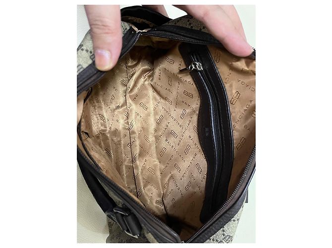Borsa Boston Monogram Balenciaga Marrone Nero - vista 8