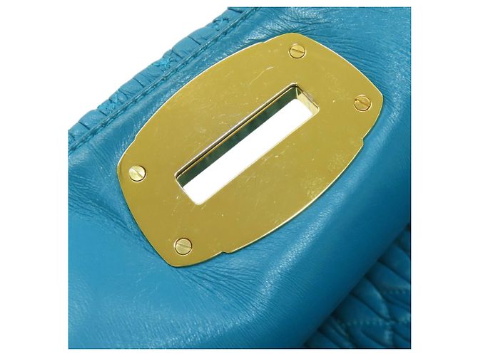 Borsa Miu Miu in pelle di vitello matelassé a spalla Blu - vista 13