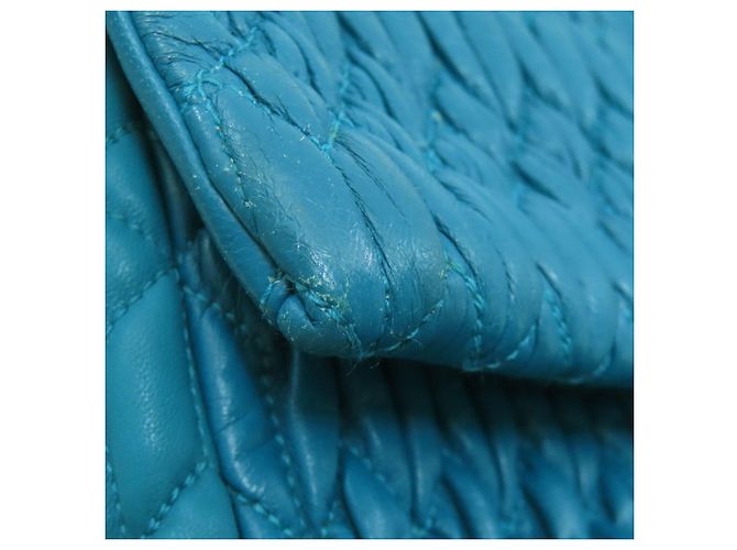 Borsa Miu Miu in pelle di vitello matelassé a spalla Blu - vista 19