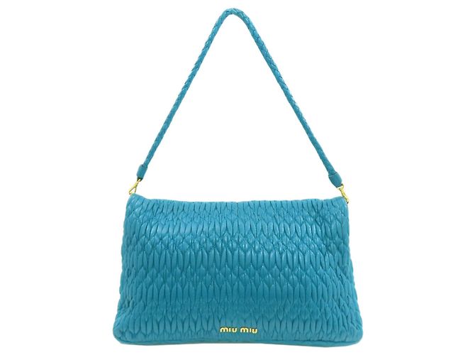 Borsa Miu Miu in pelle di vitello matelassé a spalla Blu - vista 2