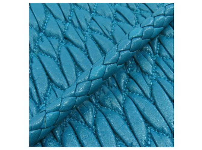 Borsa Miu Miu in pelle di vitello matelassé a spalla Blu - vista 20