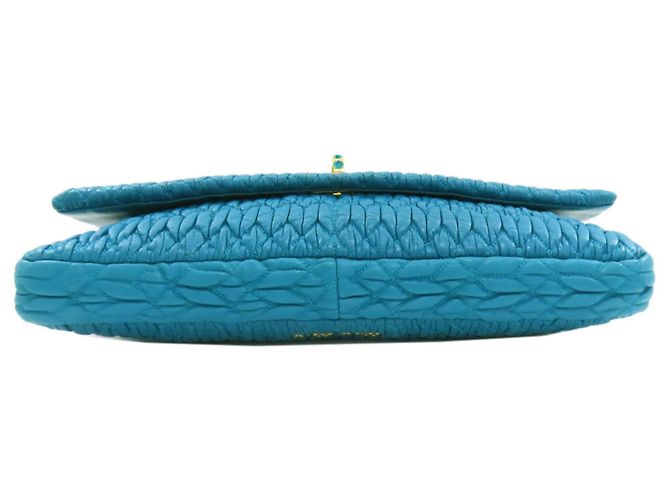 Borsa Miu Miu in pelle di vitello matelassé a spalla Blu - vista 4