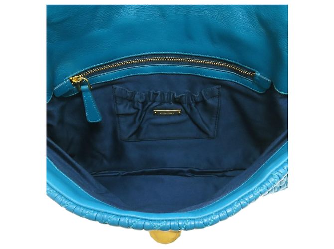 Borsa Miu Miu in pelle di vitello matelassé a spalla Blu - vista 5