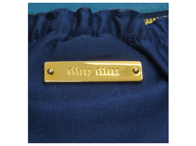 Borsa Miu Miu in pelle di vitello matelassé a spalla Blu - vista 6