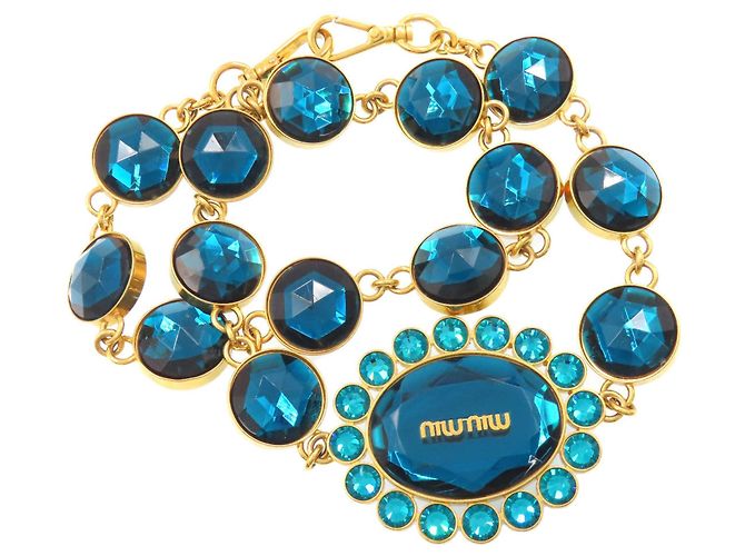 Borsa Miu Miu in pelle di vitello matelassé a spalla Blu - vista 8