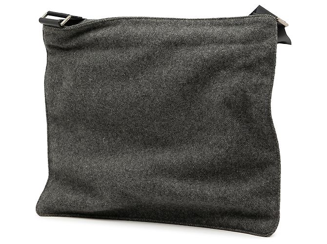 Borsa a tracolla in lana grigia Prada Marrone Grigio antracite - vista 2
