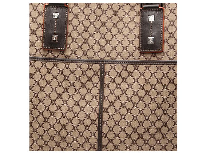 Céline Celine Braune Macadam Canvas Tasche Beige - Ansicht 7