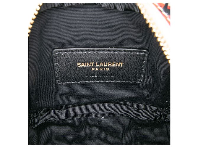 Borsa a tracolla Lou in vitello bianco con stampa a ciliegia Monogram di Saint Laurent - vista 5