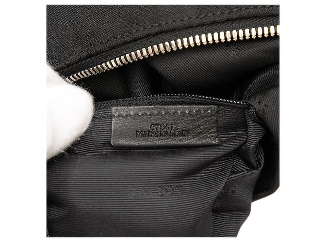 LOEWE Borsa a tracolla in tela nera con anagramma Nero - vista 5