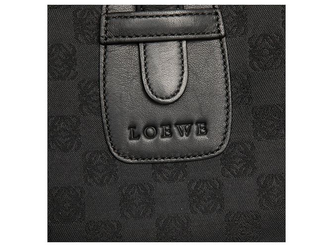 LOEWE Borsa a tracolla in tela nera con anagramma Nero - vista 6