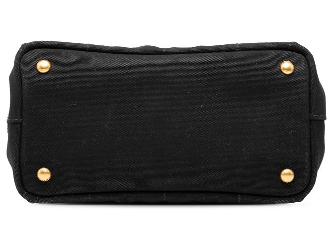Sacola Prada Small Canvas Canapa Logo Preta Preto - vista 3