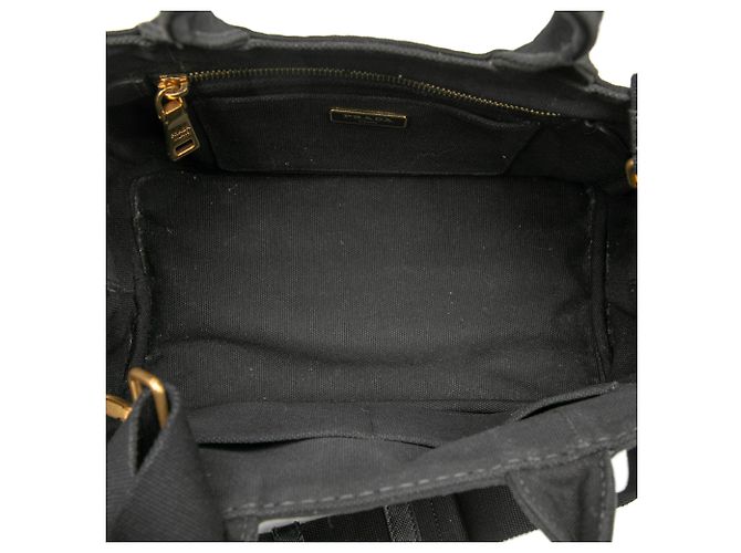 Sacola Prada Small Canvas Canapa Logo Preta Preto - vista 4