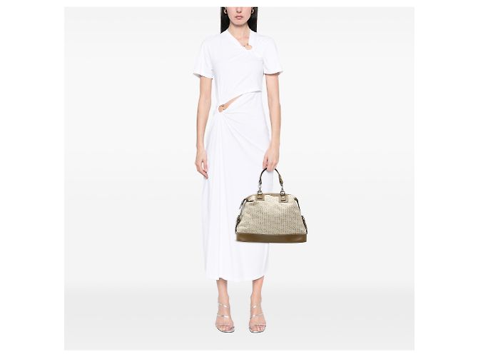 Céline Borsa a mano in tela Macadam Celine marrone Beige - vista 7