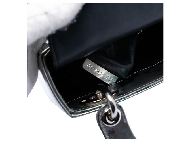 Dior Mini Metallico Argento in Pelle di Agnello Stampata Floreale Lady Dior - vista 6