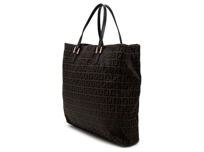 Fendi Braune Zucchino Canvas Tasche Dunkelbraun - Ansicht 2