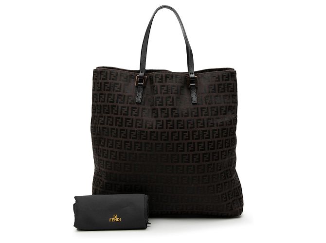 Fendi Braune Zucchino Canvas Tasche Dunkelbraun - Ansicht 8
