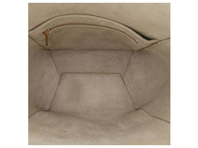 Céline Borsa a secchiello Sangle in pelle di vitello morbida e granulosa Celine marrone piccola Beige - vista 4