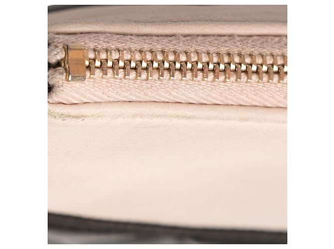 Clutch Chanel nera media in pelle di agnello e vitello trapuntata con perle O Beige - vista 10