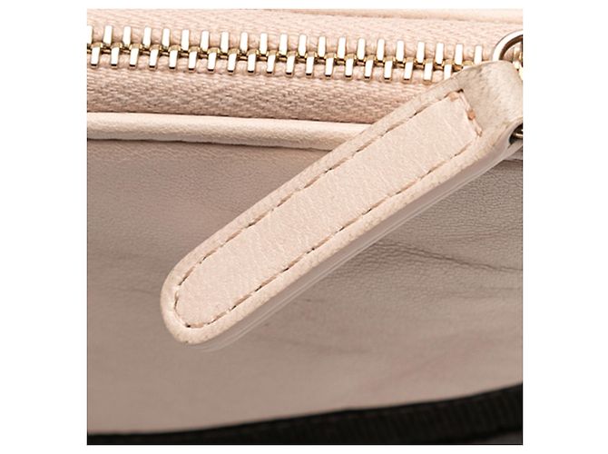 Clutch Chanel nera media in pelle di agnello e vitello trapuntata con perle O Beige - vista 7