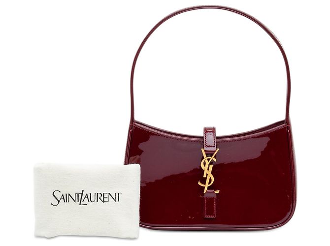 Saint Laurent Mini Rojo Patente Le 5 a 7 Roja Burdeos - vista 10