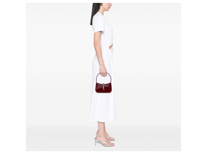 Saint Laurent Mini Rojo Patente Le 5 a 7 Roja Burdeos - vista 9