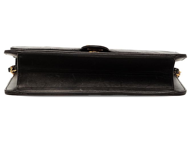 Chanel Schwarz CC Lammleder Steppung Einzelflap - Ansicht 3
