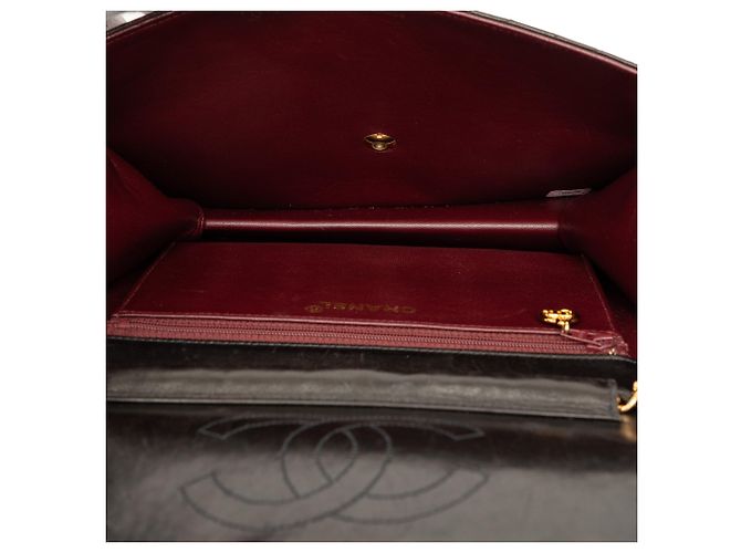 Chanel Schwarz CC Lammleder Steppung Einzelflap - Ansicht 4