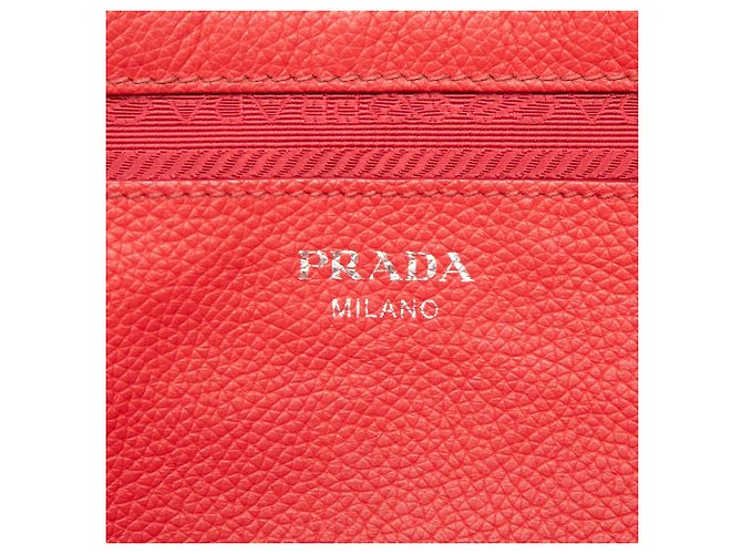 Borsa Prada Rossa Vitello Daino Rosso - vista 5