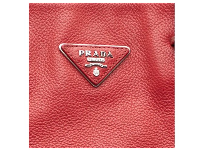Borsa Prada Rossa Vitello Daino Rosso - vista 6