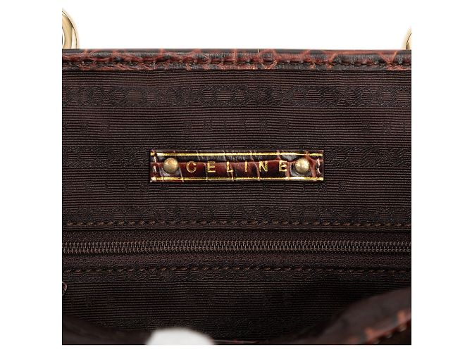 Céline Celine Braune Canvas-Tasche Dunkelbraun - Ansicht 5